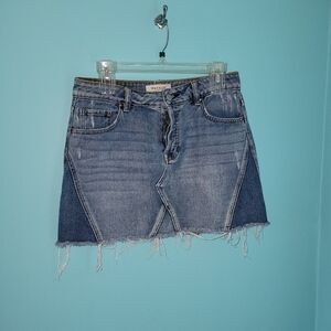 Pacsun Two Tone Medium Wash Jean Skirt Sz. 27 (6)